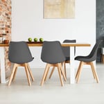 Idmarket - Lot de 4 chaises scandinaves sara gris foncé pour salle à manger