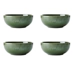 Mikasa Jardin Ensemble de bols à céréales 4 pièces, vert, service pour 4, ensemble de 4 bols à céréales en grès, bols à soupe de 15 cm - Emballage cadeau et vaisselle lavable au lave-vaisselle