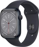 Apple Watch Series 8 Aluminum 45 mm WiFi - Midnight - Good - Refurbished - Black - One Size