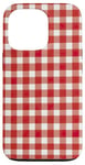 iPhone 13 Pro Red White Checkered Plaid Flannel Gingham Pattern Checker Case