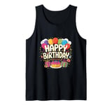 Funny, Party, Happy Birthday, Graphic Cute design Tank Top