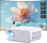 Beamer, Projecteur Full HD 1080P, 5G WiFi Bluetooth Projector, 18000 Lumens Home Cinema Mini Beamer, Taille de Projection 30-200 Pouces Compatible avec iOS/Android/Laptop/HDMI/USB(Gris)