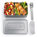 Umami Lunch Box - Bento Lunch Box en Acier Inoxydable, Fourchette Incluse, Passe au Micro-ondes et au Lave-vaisselle, Boîte Inox Étanche, Lunchbox Inox avec Séparateur Amovible, Design Élégant