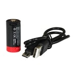 Batteri Japcell JC123R CR123 Uppladdningsbart Inkl. USB-C-Laddkabel