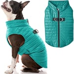 GOOBY Veste Bouffante pour Chien – Turquoise, Taille L, Coupe-Vent Ultra Fine à Fermeture éclair avec Double Anneau en D – Manteau résistant à l'eau – Vêtements pour Chiens de Petite Taille, mâle ou