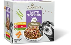 Applaws Natural Wet Dog Food Tin, Grain Free Meat Selection with Vegetables in Jelly 156g (8 x 156g Tins)