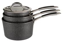 Habitat 3 Piece Rock Effect Saucepan Set