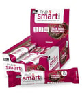 PhD Nutrition Smart Bar Barre Protéinée Chocolat Noir Framboise 12 x 64g - Snack Haute Protéine avec 20g de protéines et peu de sucre, Barre protéinée macro-friendly