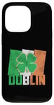 iPhone 13 Pro Shamrock Clover On Vintage Irish Flag Dublin Ireland Pride Case