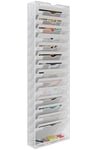 EasyPAG 16 Compartiments Métal Porte Document Mural A4 Porte Revue Suspendu Organisateur de Bureau à Suspendre Banette de Rangement Range Papier Corbeille a Courrier Murale,Blanc