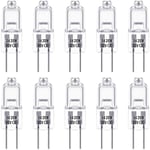 Lntyq Ampoules halogènes G4 20W 12V 2 broches de remplacement de la base pour le paysage sous le meuble Puck Light Track Lighting Dimmable (10Pack)