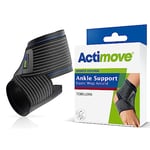 Actimove Sports Edition Ankle Support Elastic Wrap Around for Men and Women – For Pain Management – For Sprained, Swollen or Weak Ankles – Left/Right Wear – Black, Large