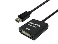 VisionTek Active Mini DisplayPort to DL-DVI Adapter Cable for Mac and PC (900640),Black,One size