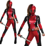 Adults Deadpool Ladies Costume Super Hero Movie Adults Womens Fancy Dress New