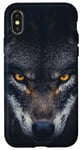 iPhone X/XS Wolf Lovers Black Wolf Wild Animal Lovers Wolf Illustration Case