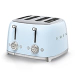 SMEG 50's Retro Style 2kW 4 Wide Slice Toaster - Pastel Blue (TSF03PBUK)