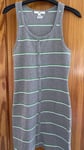 VANS Women's T Shirt Vest Tank Dress Size SMALL Grey Striped New Tags Ribbed 