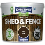 Johnstones 5 Litre One Coat Dark Oak Shed and Fence Woodcare Exterior Paint