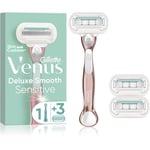 Gillette Venus Deluxe Smooth Sensitive Rosegold razor + replacement heads 3 pc