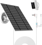 Panneau solaire 6 W compatible avec Ring Spotlight Cam Plus/Pro et Stick Up Cam-Akku, chargeur solaire pour Ring Cam avec contrôleur, câble de 4 m, panneau solaire IP66 résistant aux intempéries