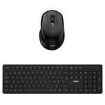 Pack de bureau Clavier + Souris sans fil Wifi Port Designs Noir