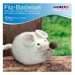 Glorex GmbH Kit créatif à feutrer, souris crème, 12 x 6