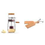 Kilner Manual Butter Churner & Paddles for Homemade Butter, Wood Copper Black