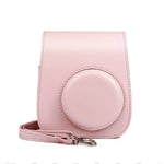 -Sac pour appareil photo en cuir PU souple,étui pour appareil photo Instax Mini 11,9,8,housse en silicone avec sangle initiée - Type Pink