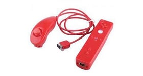 Qumox manette wiimote rouge - wii nunchunk - produit compatible pour wii u wii mini