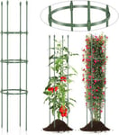 Lot de 2 Treillis de Jardin Support pour Plantes Grimpantes Cages à Tomates Hauteur Réglable Vert D31x143CM