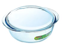 Pyrex - Casserole ronde en verre Essentials Haute résistance 2,2 L (+ 0,8 L Couvercle)