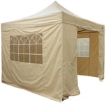 All Seasons Gazebos 3m x Pop Up Garden Gazebo & Side Panels-Beige