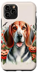 iPhone 11 Pro American English Coonhound Dog Halloween Watercolor Artwork Case