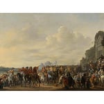 Artery8 Lingelbach Arrival Prince William II At Welna Premium Wall Art Canvas Print 18X24 Inch