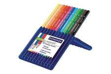 STAEDTLER ergosoft - färgpenna - svart, röd, blå, grön, ljusblå, gul, orange, persika, mörkt malvafärgad, pilgrön, vinröd, van dyke-brun (paket om 12)