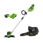 Greenworks 40V 30cm Tondeuse sans fil Greenworks 40 V 30 cm, scie à poignée supérieure avec batterie/chargeur 2 Ah