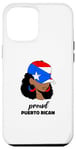 Coque pour iPhone 15 Pro Max Drapeau noir afro fière portoricaine femme fille Porto Rico PR