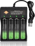 Chargeur de Batterie Universel, Chargeur de Piles Rechargeable, Chargeur Accu 18650, 4 Slots Chargeur Batterie, pour Li-ION IMR 18650 14500 16340 18350 10440 26650 Ni-MH Ni-CD AA AAA.[G1336]