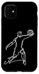 Coque pour iPhone 11 Croquis d'un garçon de volley-ball