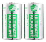 Deltaco Ultimate batteri - Svaneøkomerket - 2 x LR14 / C type - Alkalisk