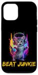 iPhone 12/12 Pro Cute Cat with Headphones for a Cat Owner Cat Lover Case