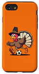 iPhone SE (2020) / 7 / 8 Funny Thanksgiving turkey Playing soccer ball Men Boys Kids Case