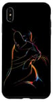 iPhone XS Max Vibrant Cat Silhouette Line Drawing Beauty Case