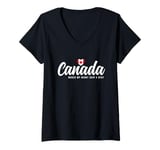 Womens Canadian Souvenirs Makes My Heart Skip A Beat I Love Canada V-Neck T-Shirt