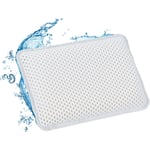 Coussin de bain, Oreiller de baignoire, Ventouses, Accessoire bien-être nuque, Spa, 19 x 28,5 x 5,5 cm , Blanc - Relaxdays