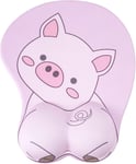 Tapis de Souris avec Repose-Main, Tapis de Souris Amusant Kawaii Rose avec Motif Piggy, Tapis de Souris pour Ordinateur Portable avec Coussin en Gel