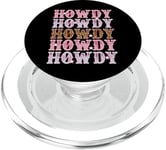 Howdy Cowgirl Chemise de cowgirl pour homme et femme Motif léopard rétro PopSockets PopGrip pour MagSafe