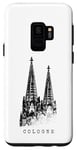 Coque pour Galaxy S9 Cathédrale de Cologne Silhouette Vintage Köln Allemagne