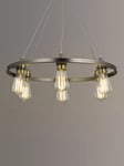 John Lewis Bistro Hoop Pendant Ceiling Light, 6 Light, Pewter