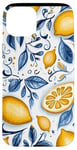 Coque pour iPhone 15 Plus Blanc moderne Paisley Côte italienne avec citrons Amalfi de